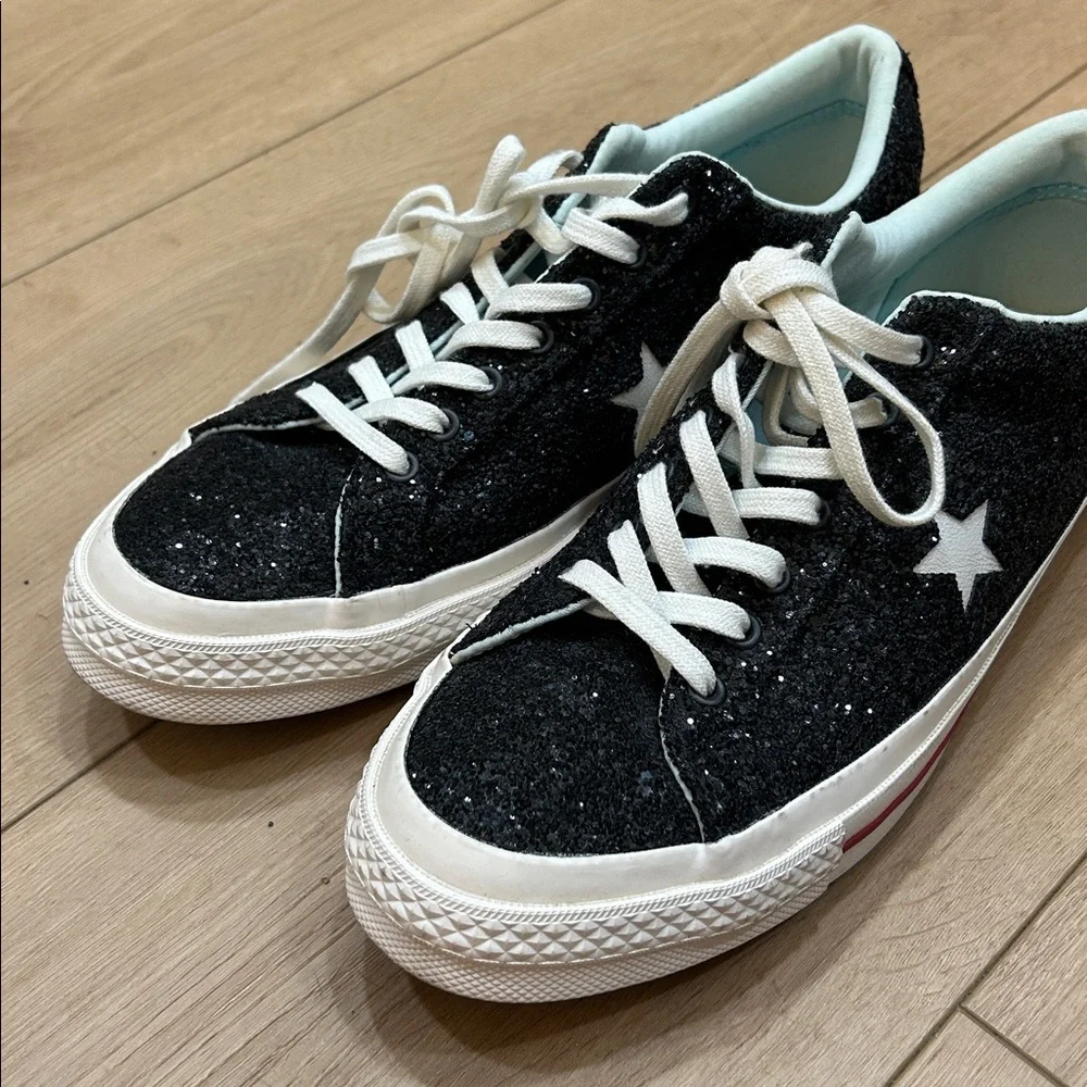 Converse X Chiara Ferragni One Star Ox Low Black Glitter Women's Size 10